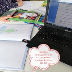 pouk na daljavo_učiteljica nemščine in njen sinček